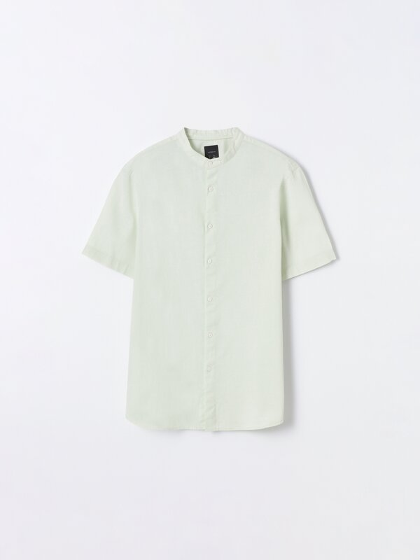 Short sleeve cotton - linen shirt