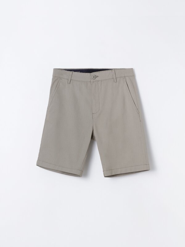 Microprint chino Bermuda shorts