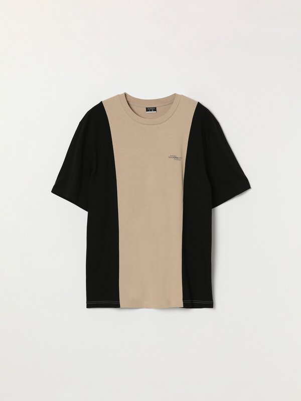 T-shirt with vertical stripes