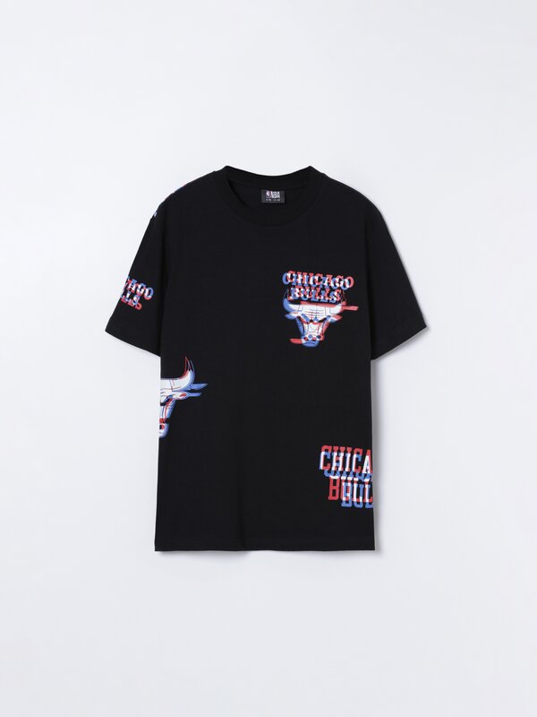 Short sleeve Chicago Bulls NBA print T-shirt