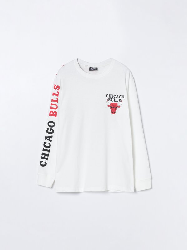 Chicago Bulls NBA maxi print T-shirt with long sleeves