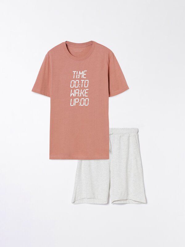 Printed pyjama shorts set