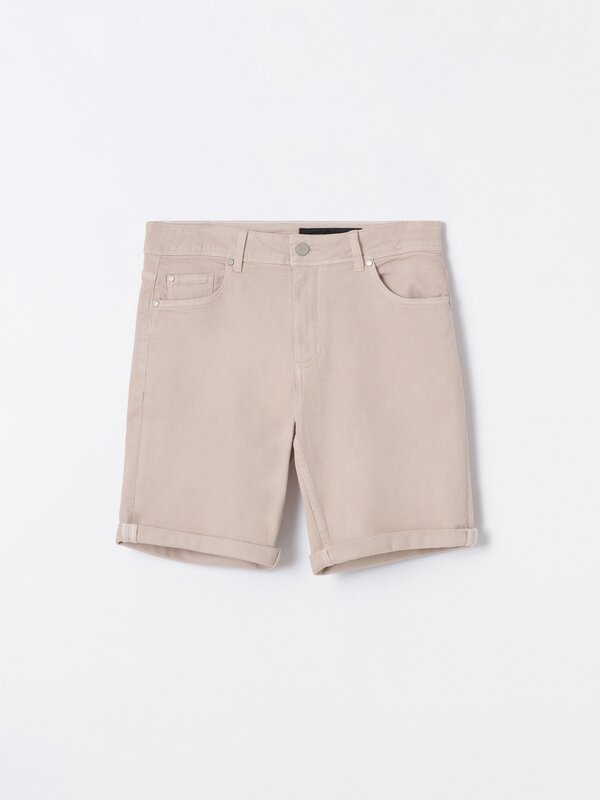 Denim comfort slim fit Bermuda shorts