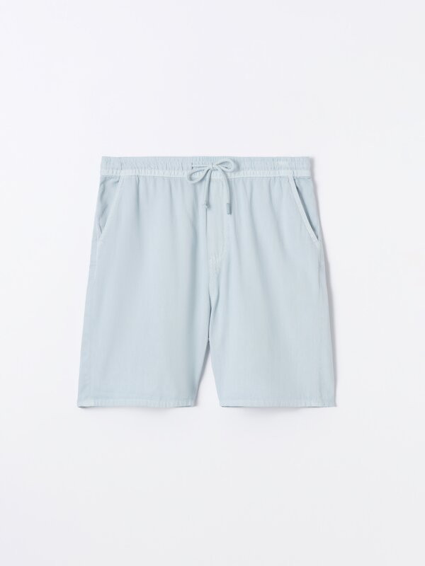 Denim Bermuda joggers