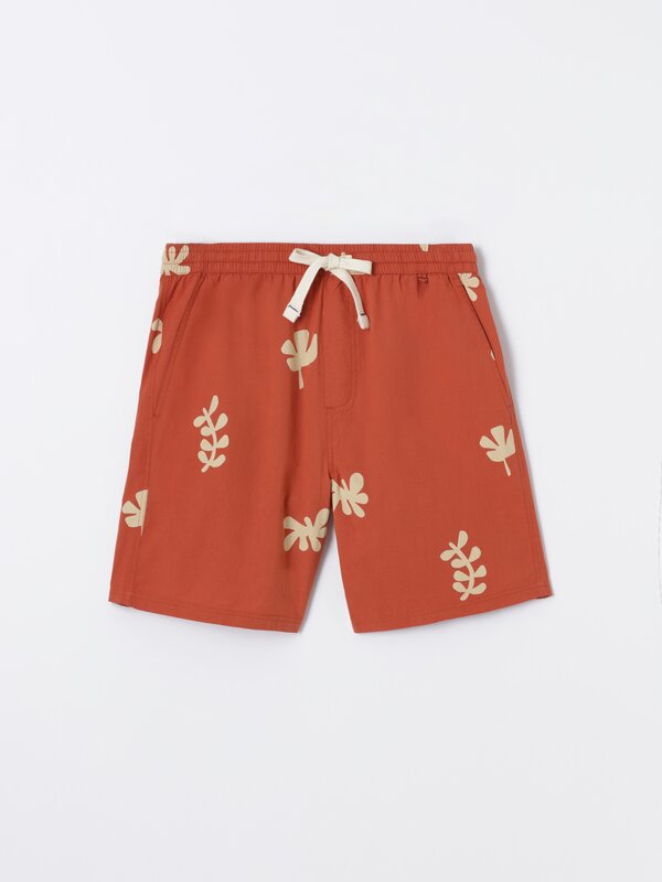 Cotton - linen Bermuda shorts