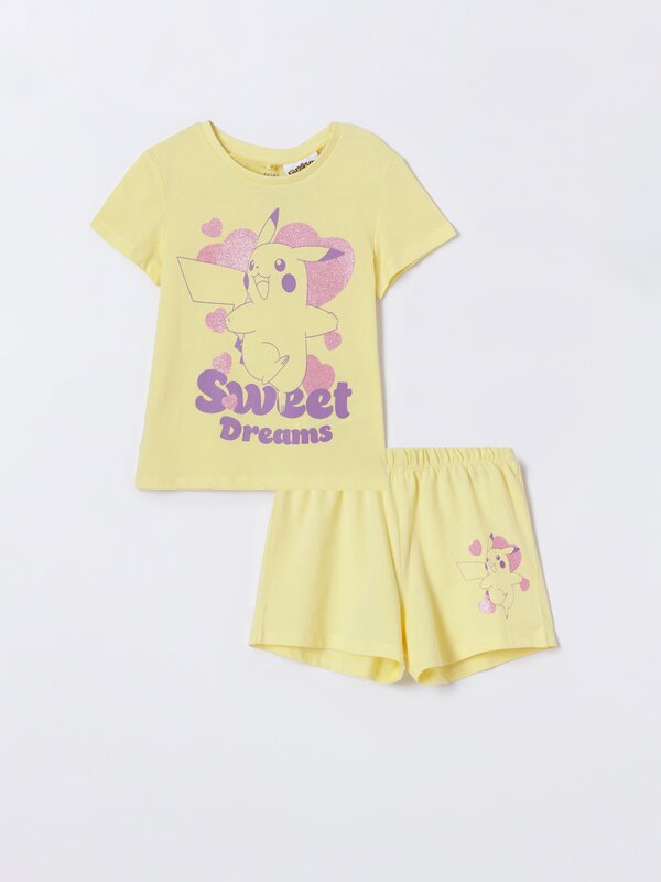 Short pyjama set with a Pokémon™ Pikachu print