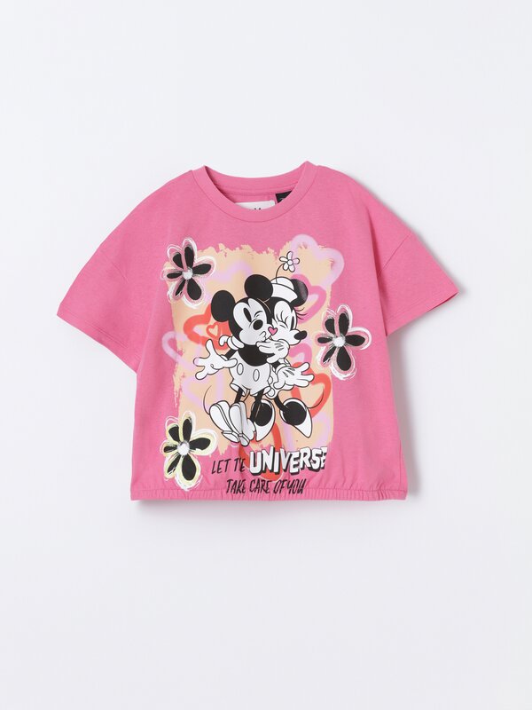 ©DISNEY Minnie and Mickey Mouse print T-shirt