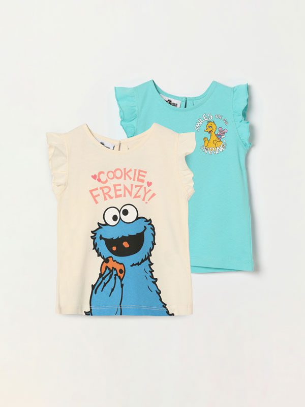 Pack of 2 Sesame Street © CPLG print T-shirts