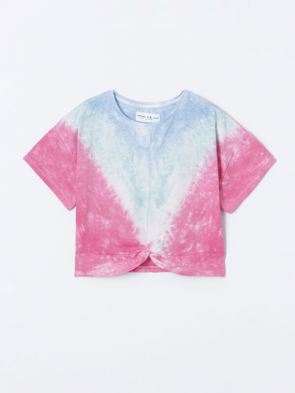 Tie-dye T-shirt with knot