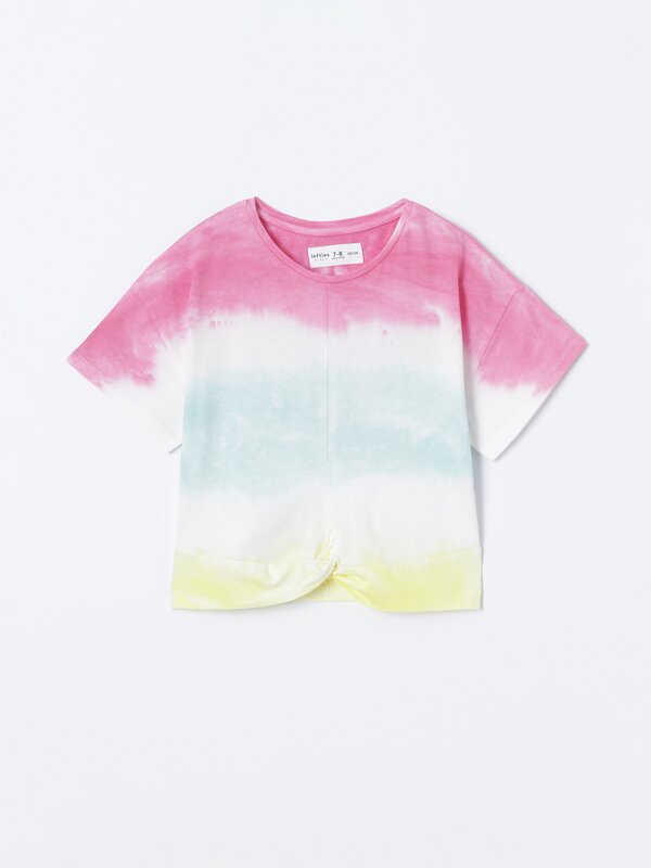 Tie-dye T-shirt with knot