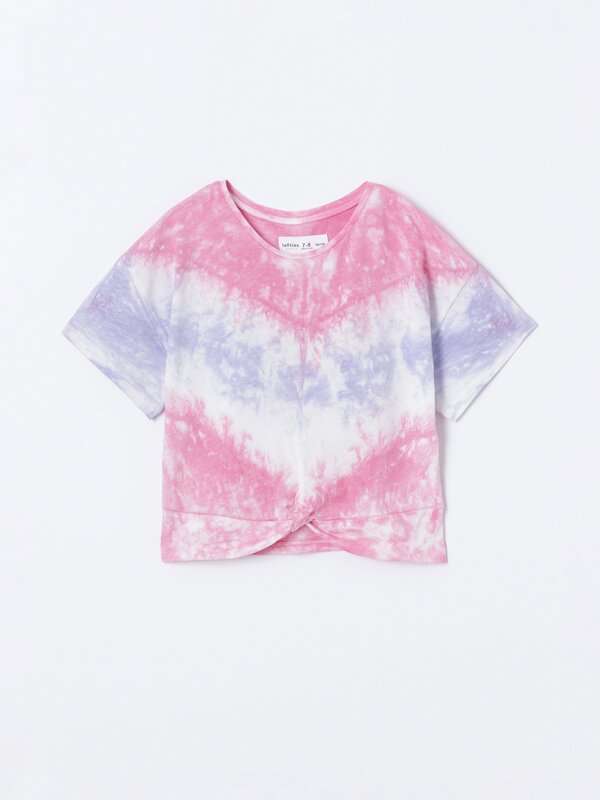 Tie-dye T-shirt with knot