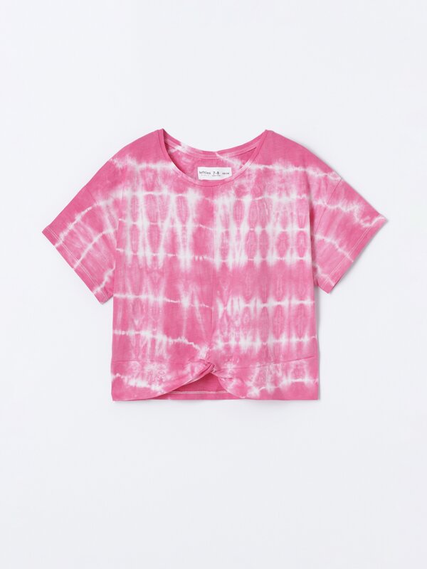 Tie-dye T-shirt with knot