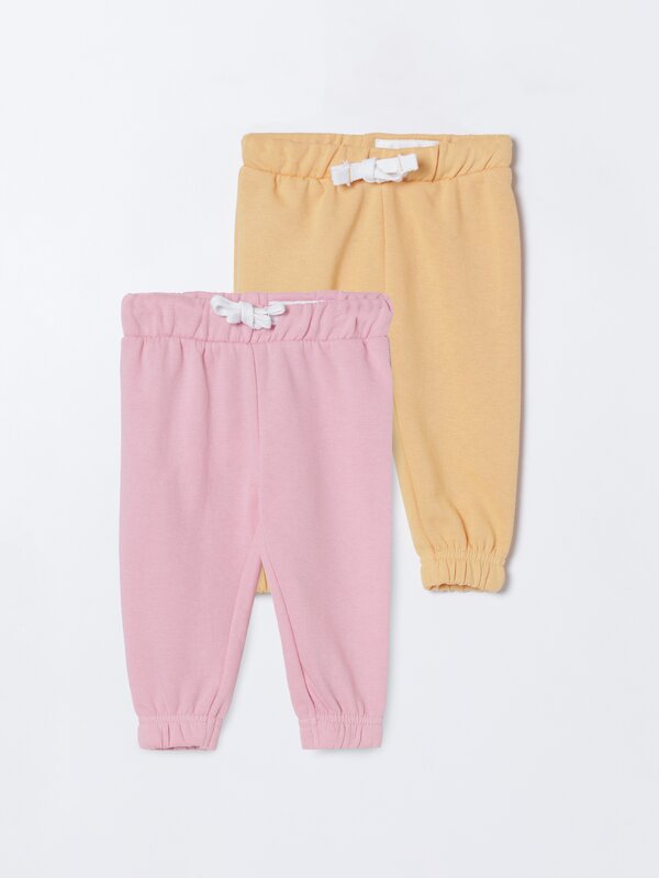 Pack of 2 basic plush trousers