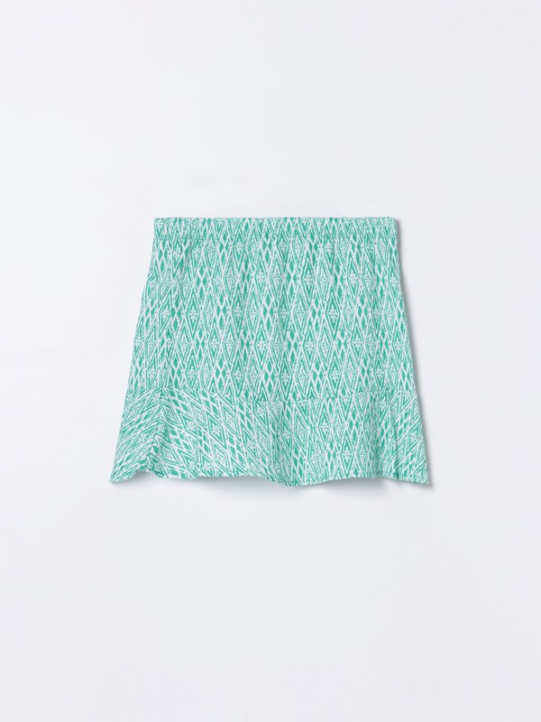 Printed skirt with ruffles