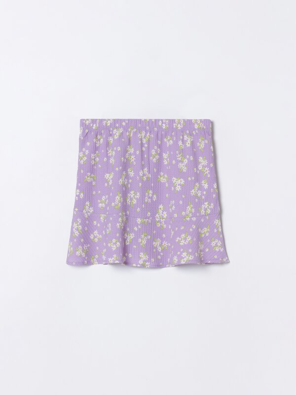 Printed skirt with ruffles