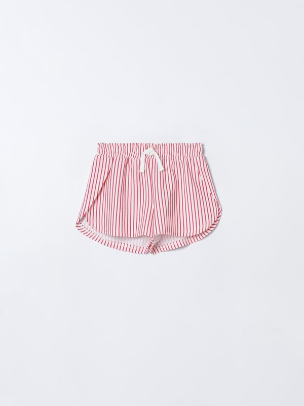 Striped cutwork shorts