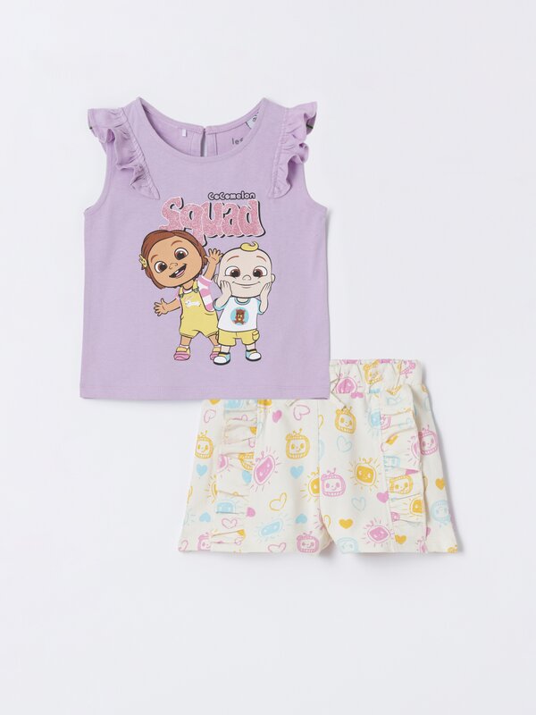 CoComelon™ & © Moonbug Entretainment T-shirt and shorts set with ruffles
