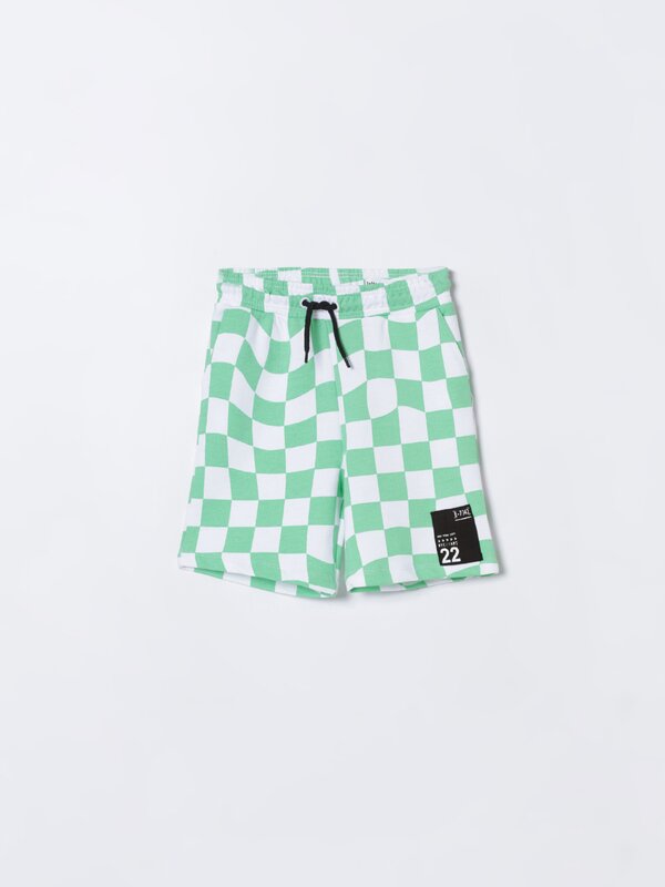 Printed jogging Bermuda shorts