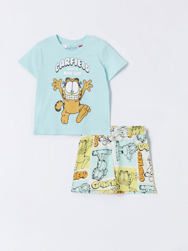 Garfield ©Nickelodeon printed T-shirt and Bermuda shorts set