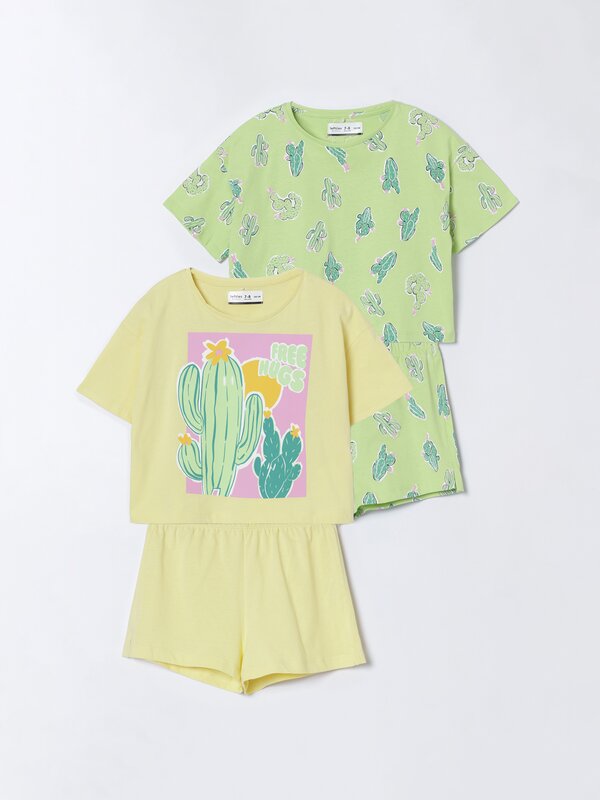 Pack of 2 printed pyjama sets