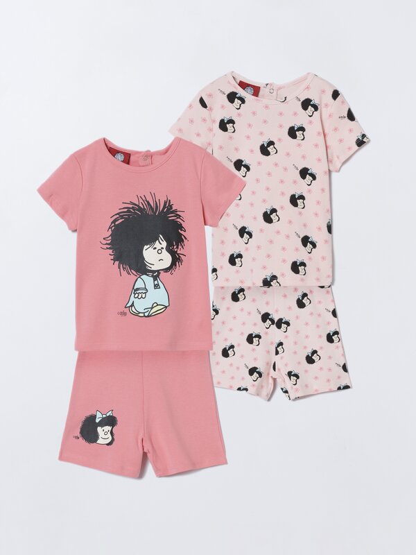 Pack of 2 pyjama 2-piece sets with Mafalda prints