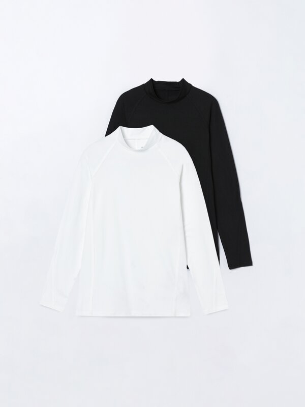 Pack of 2 high neck thermal sports tops