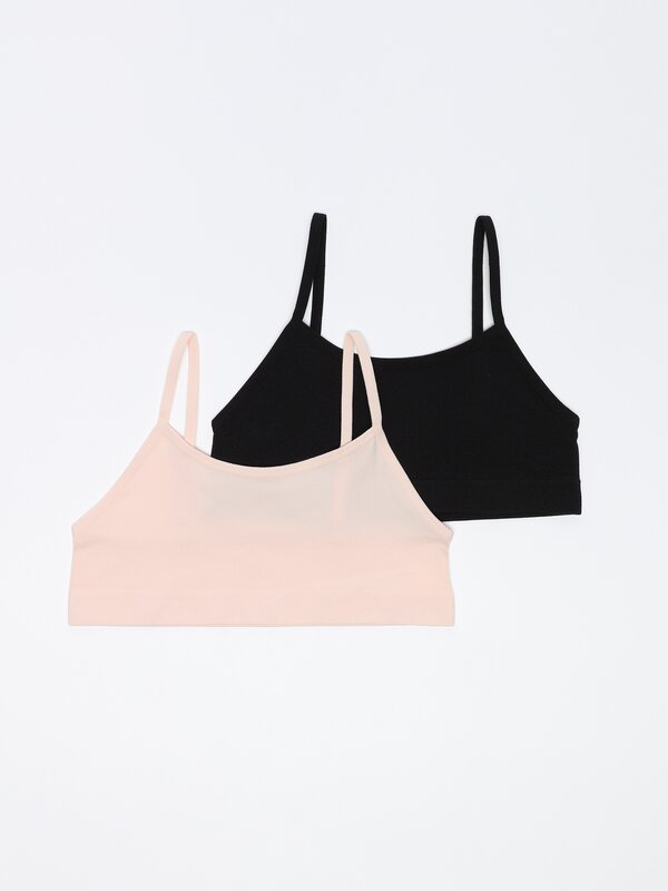 Pack of 2 basic seamless strappy tops