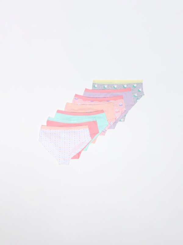 Pack of 7 pairs of printed hipster briefs