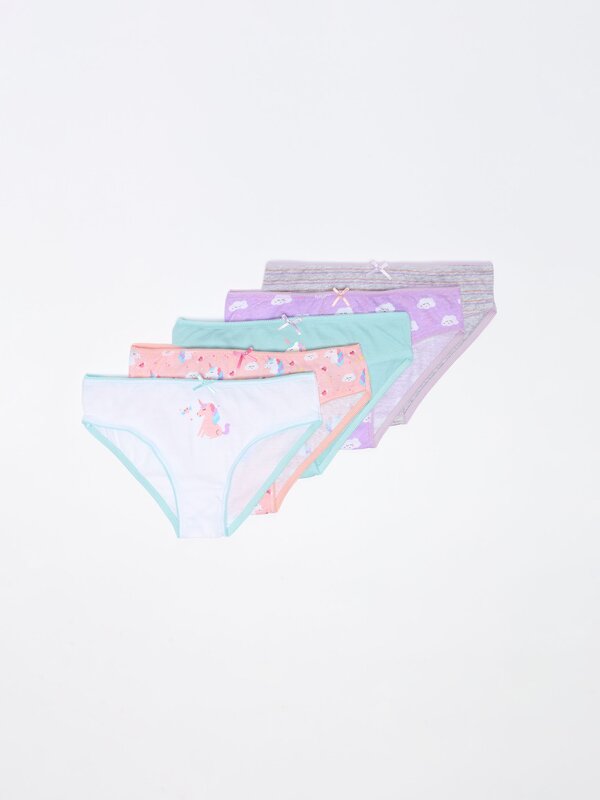 Pack of 5 pairs of printed classic briefs