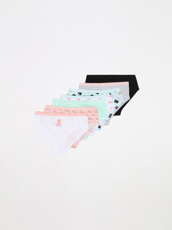 Pack of 7 printed hipster briefs