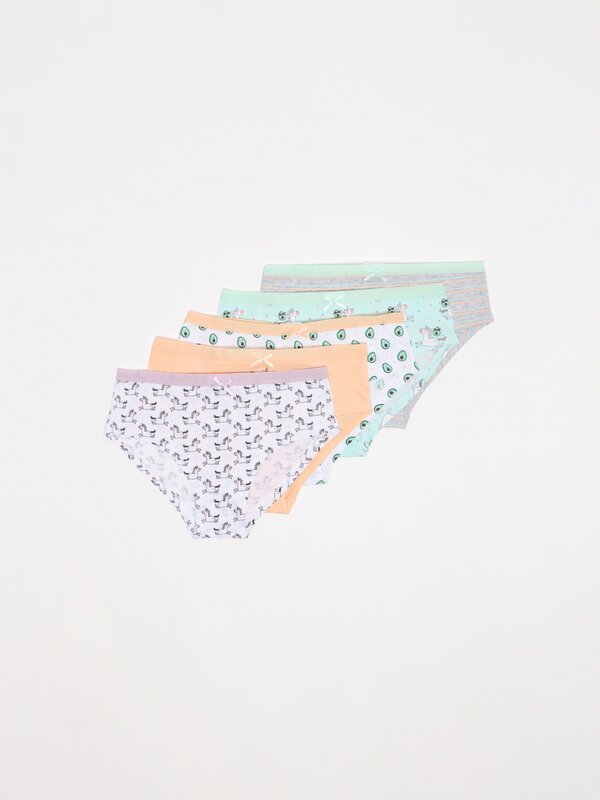 Pack of 5 pairs of printed hipster briefs