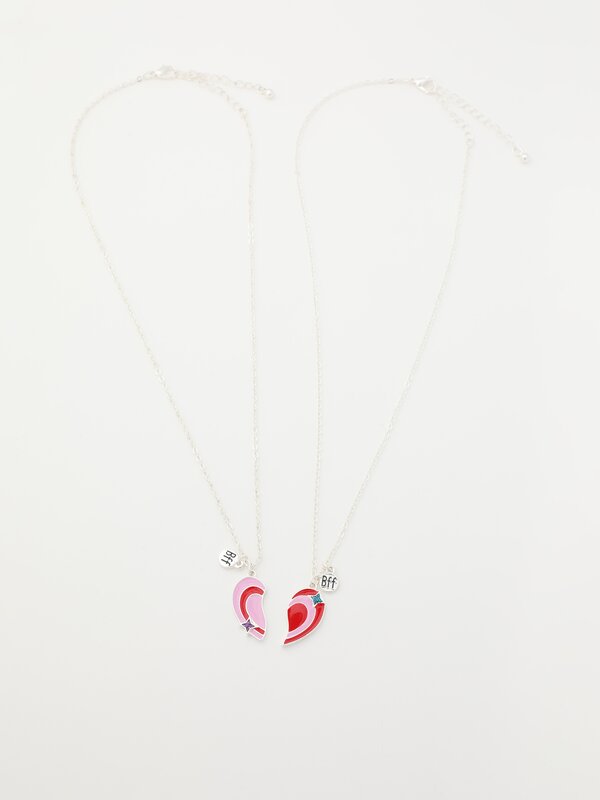 Pack of 2 heart necklaces