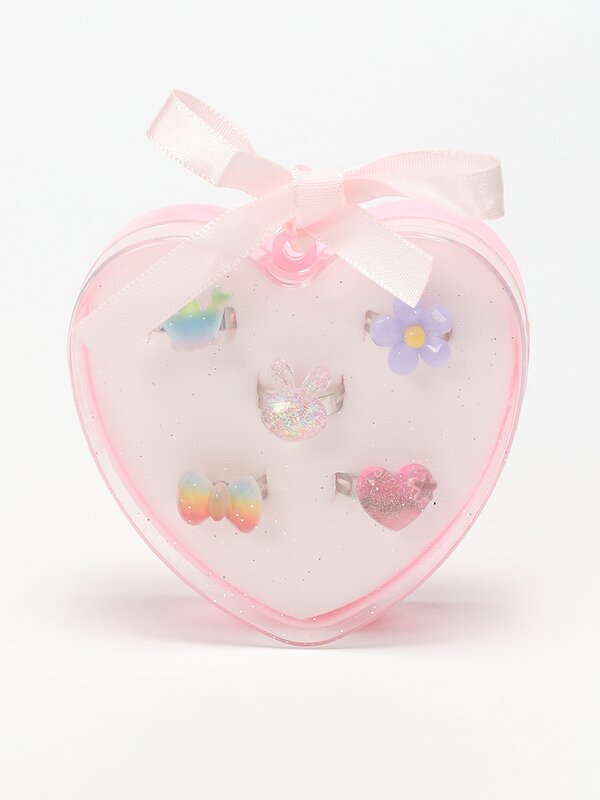 Set of 6 embellished rings