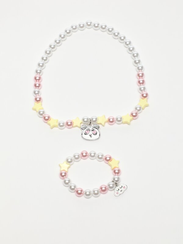 Panda necklace and bracelet set