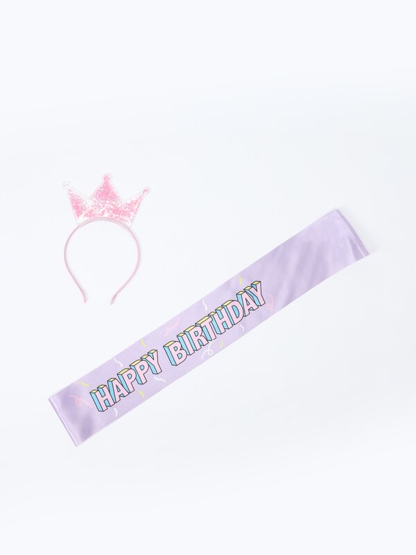 Birthday sash and headband set