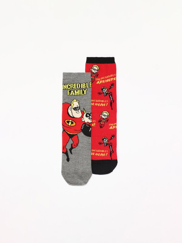 Pack of 2 pairs of The Incredibles ©Disney print socks