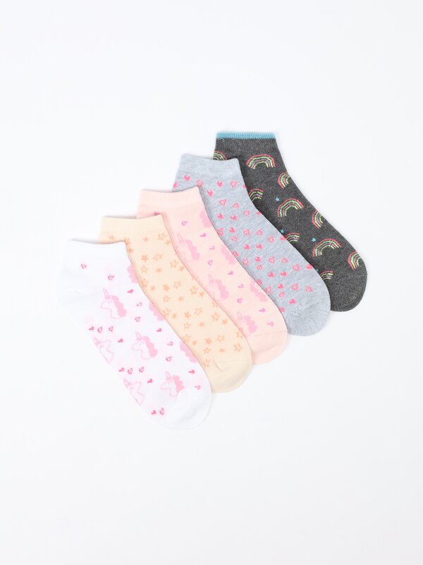 Pack of 5 pairs of printed socks.