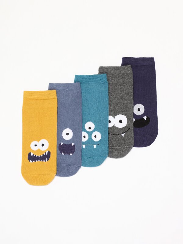 Pack de 5 pares de calcetines monstruos