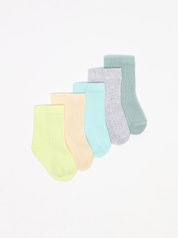 Pack of 5 pairs of ribbed socks