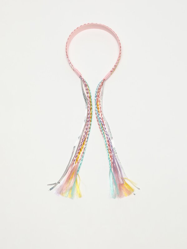 Headband with multicoloured braids
