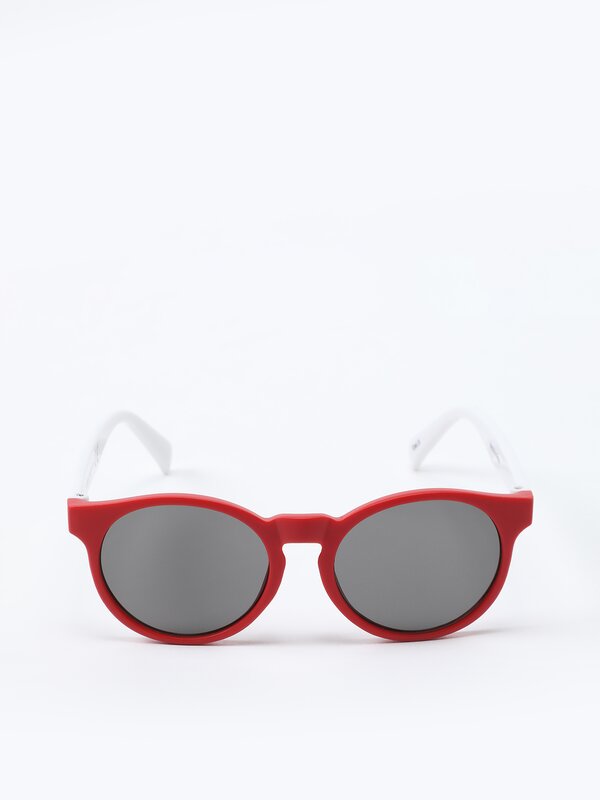 Contrast round sunglasses