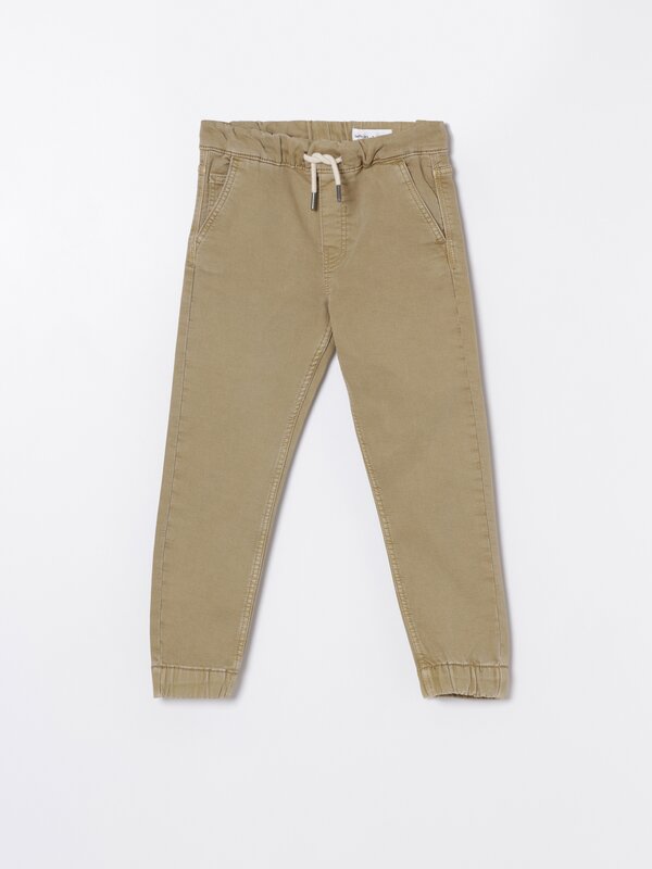 Comfort jogger jeans with elastic trim