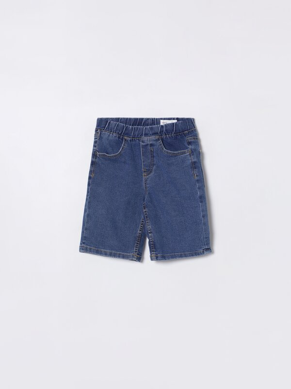 Denim jogger Bermuda shorts