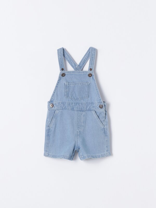 Denim dungarees with buttons