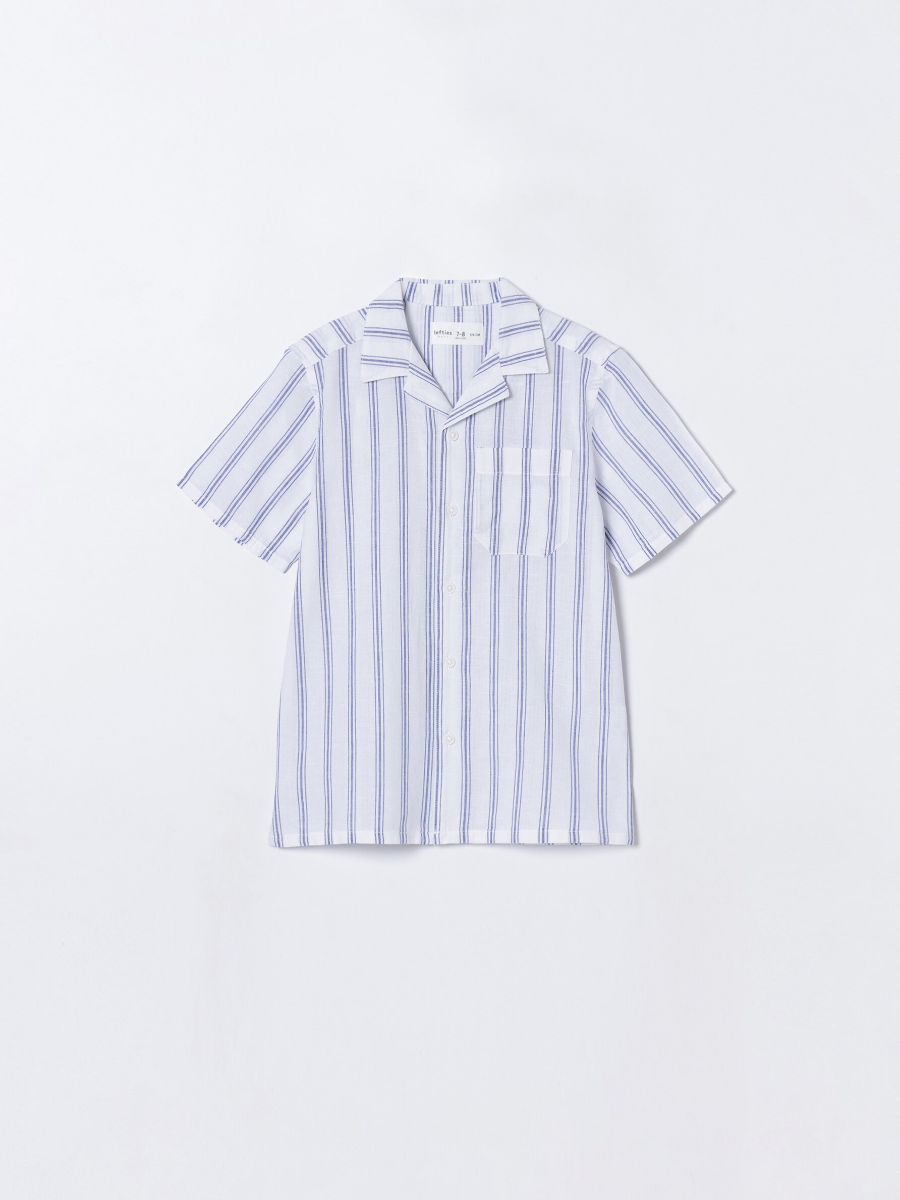 Camisa de manga curta em linho-algodão product