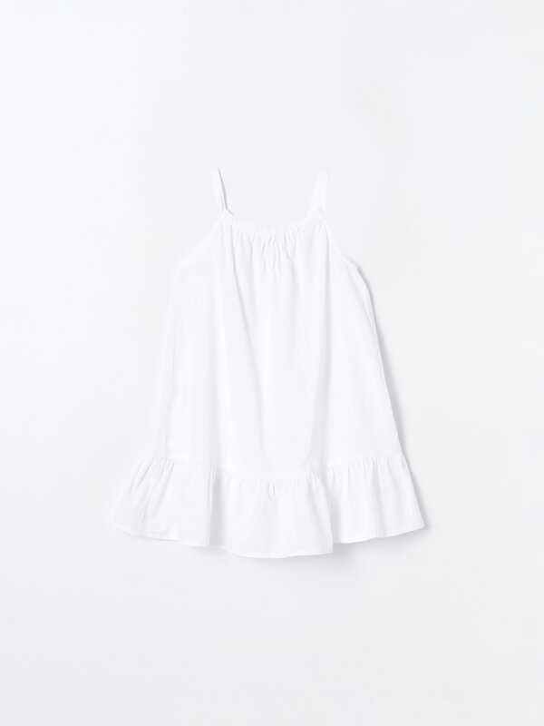 Strappy cotton-linen dress