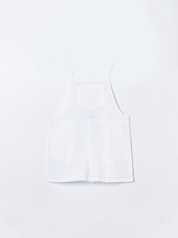 Swiss embroidery dungarees
