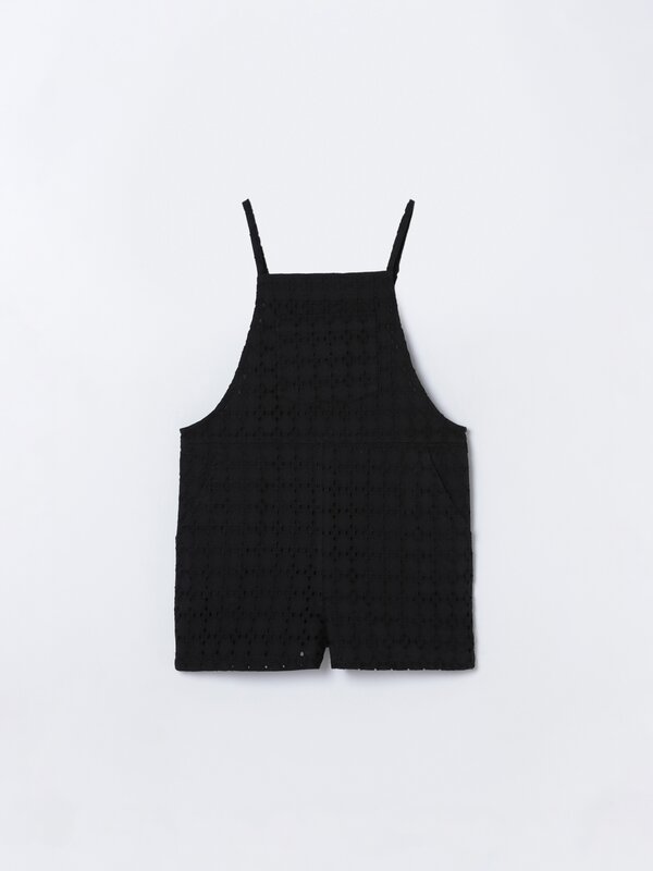 Swiss embroidery dungarees