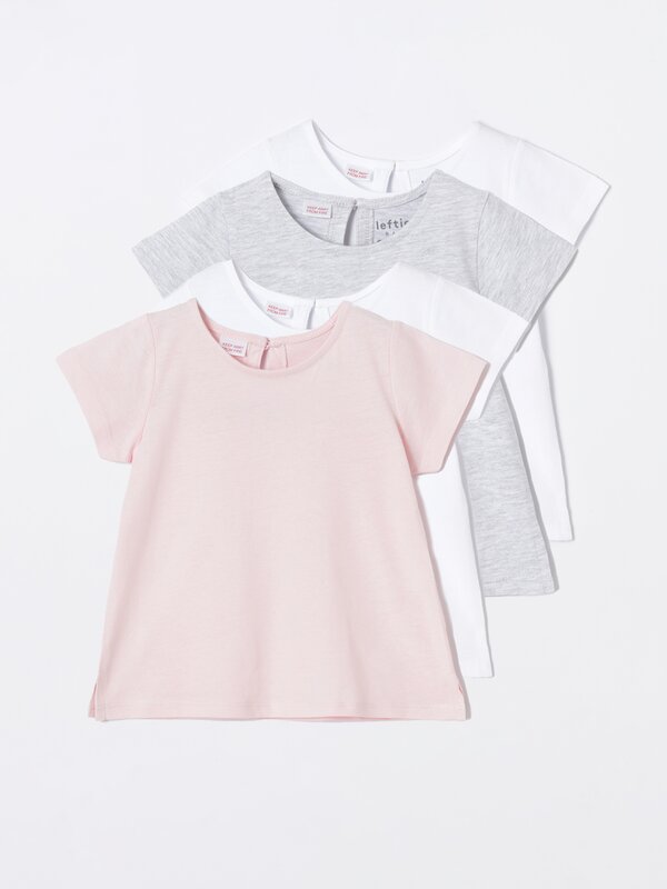 PACK DE 4 T-SHIRTS LISAS DE MANGA CURTA