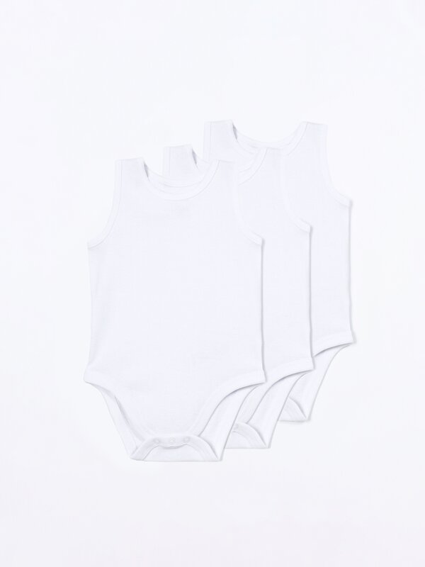 Pack of 3 basic sleeveless bodysuits